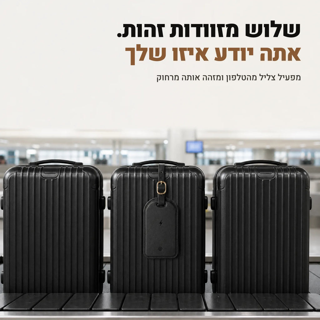 מזהים את המזוודה על מסוע המזוודות