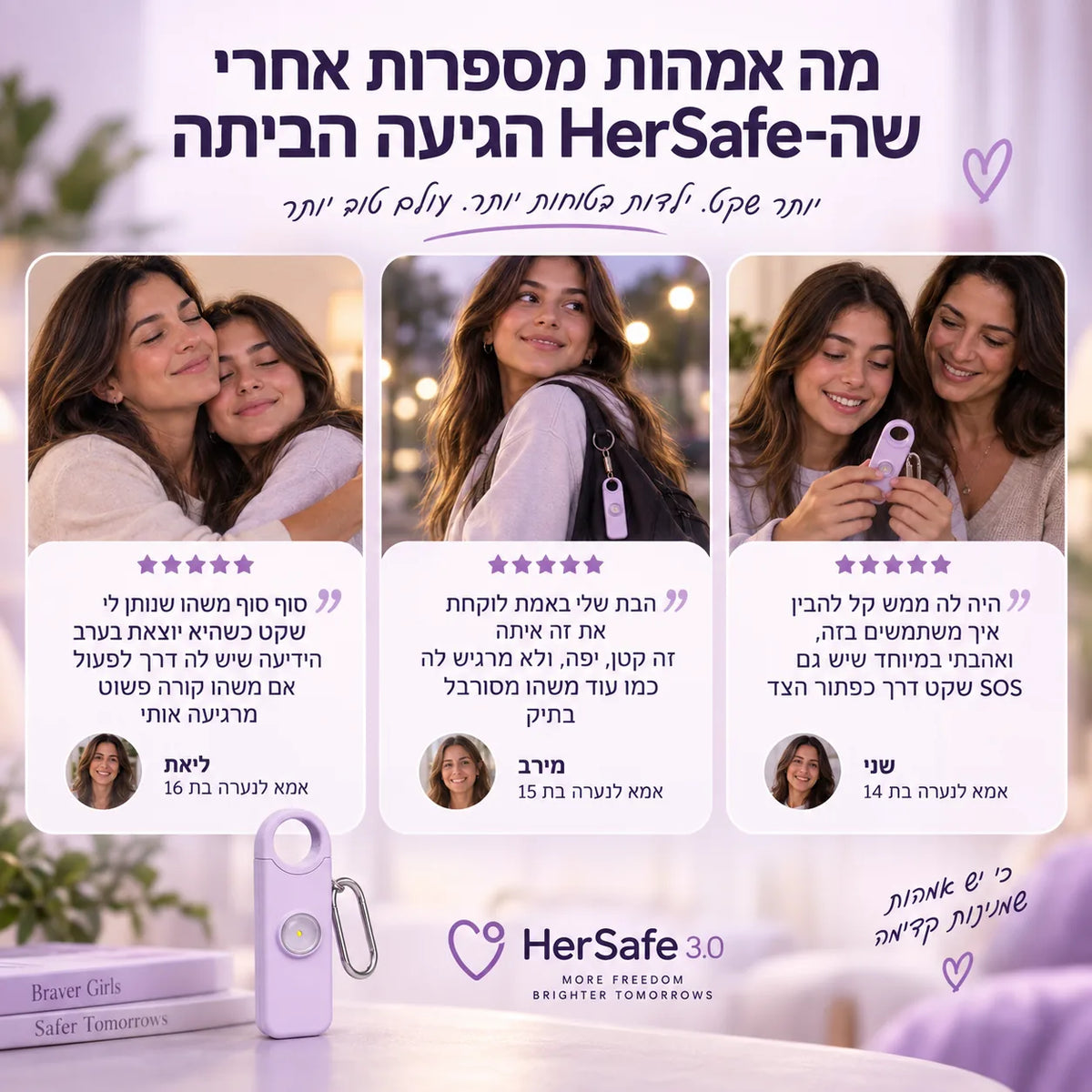 מה אמהות מספרות אחרי שה-HerSafe הגיעה הביתה